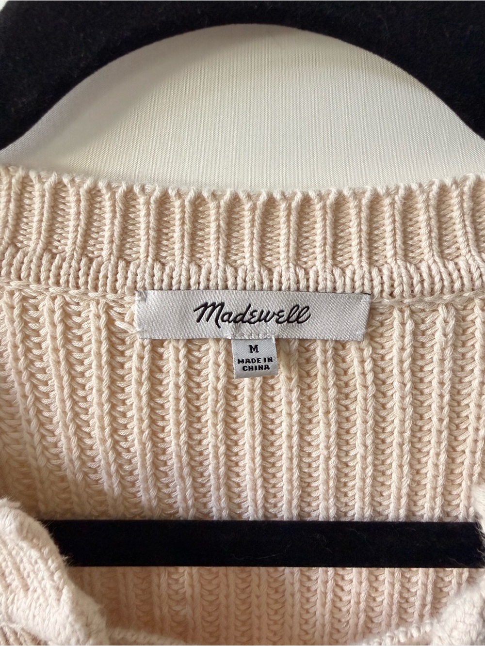 Madewell Soft Cream Ribbed Crewneck Sweater